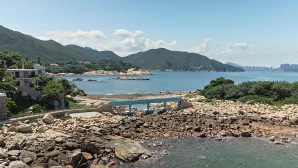 Blue Lover Bridge Shek Hong Kong Aerial Drone View — Vídeos de Stock
