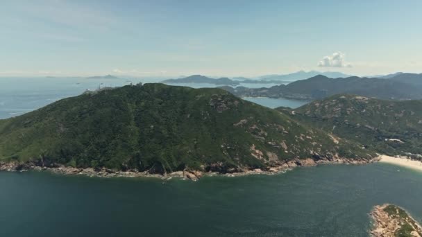 Mountain Island Shek Hong Kong Aerial Drone View — Stockvideo