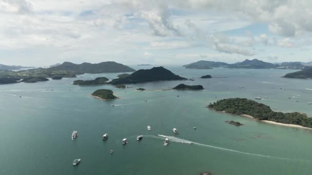 Boat Traffic South China Sea Unesco Global Geopark Sai Kung — Vídeos de Stock