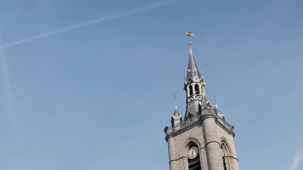 Belfry Tournai Belgium Timelapse — Stockvideo