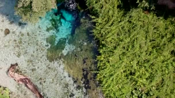 Fantástica Toma Aérea Del Ojo Azul Albania Fuente Agua Dulce — Vídeo de stock