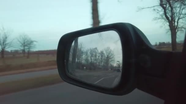 Ujęcie Lusterka Wstecznego Jadącego Holandii — Wideo stockowe