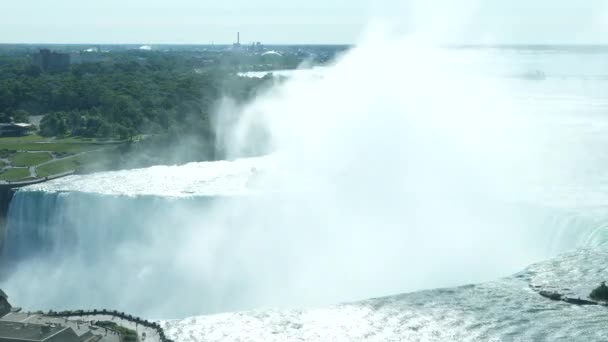 Niagara Şelalesi Nin Nalı Şelalesi Doğru Yükselen Sisin Orta Derece — Stok video