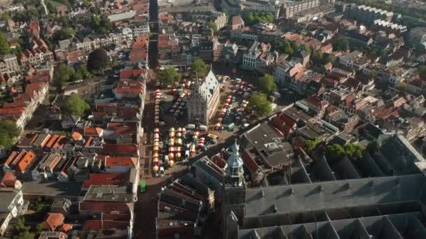 Gran Iglesia Gótica Jans Mercado Quesos Comerciales Famoso Ayuntamiento Dentro — Vídeo de stock