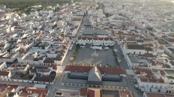Aerial View Praa Marqus Pombal Vila Real Santo Antonio Circle — Stock video