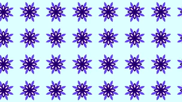 Abstract Background Animation Scrolling Right Blue Flowers Aqua Blue Background — Stockvideo