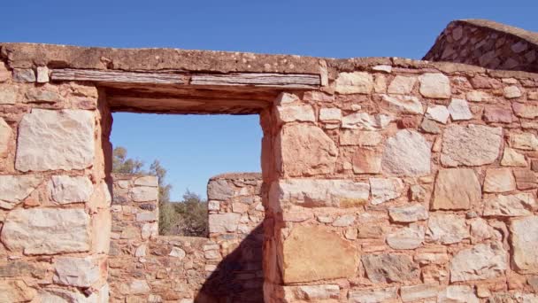 Flinders Rangers Kanyaka Homestead Woolshed Ruins 016 — Stock video