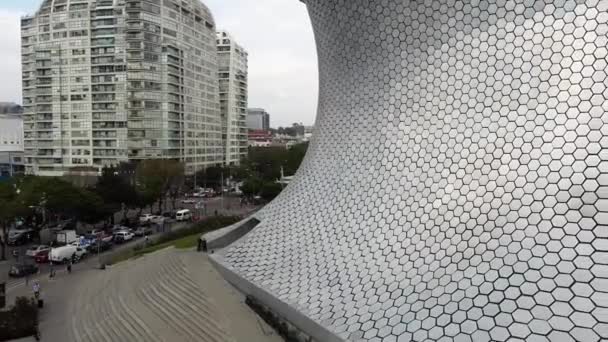 Tilt Shot Lateral Side Soumaya Museum Mexico City Commercial Residential — Stok video