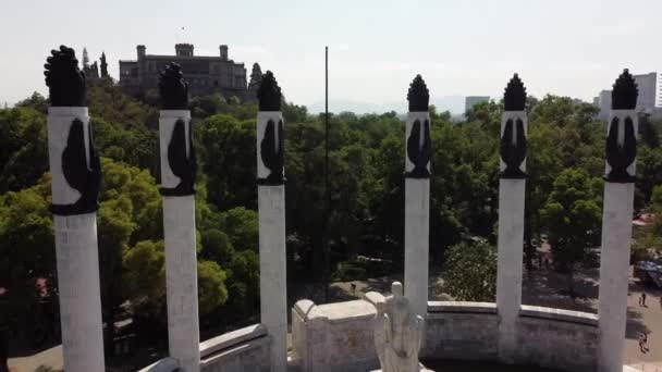 Panning Shot Heroic Cadets Memorial Chapultepec Park Mexico City Mexico — Vídeo de stock