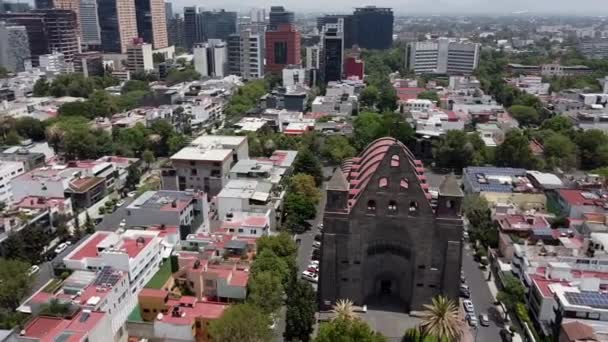 Panning Shot Augustine Parish Mexico City Polanco City — Vídeo de Stock