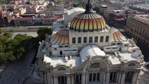 Aerial View Palace Fine Arts Mexico City Amazing Architecture — Vídeos de Stock