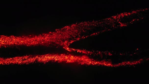 Эпический Снимок Лавы Магмы Дрона Углом Вниз Активный Вулкан Этна — стоковое видео