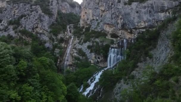 Sotira Waterfall Close Albania — Stockvideo