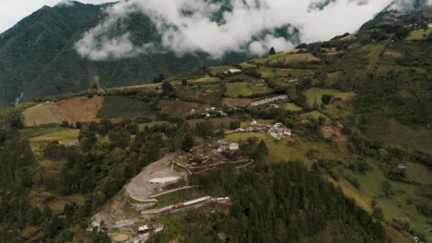 Breathtaking View Andean Highlands Baos Agua Santa Ecuador Aerial Drone — 图库视频影像