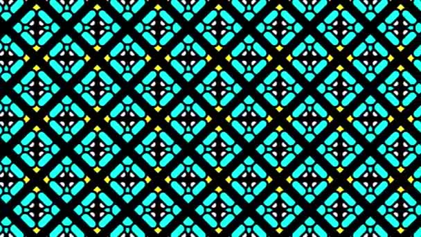 Black Tiles Green Border Designed Shapes Lines Безшовний Абстракт Повільному — стокове відео