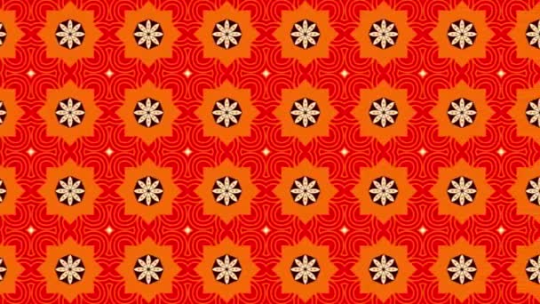 Beautiful Decorated White Orange Moroccan Pattern Floral Design Sliding Left — ストック動画