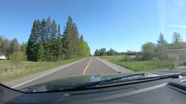 Pov While Driving Narrow County Road Rural Forested Area Northern — Stock video