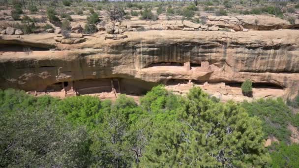 Fire Temple Cliff Dwelling Viewed Overlook Mesa Verde National Park — Stockvideo