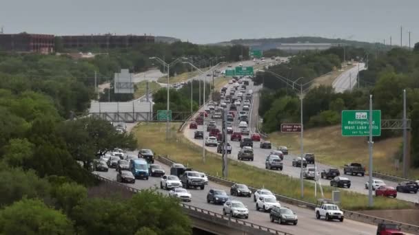 Транспортні Години Остін Техасі Зростання Населення Сша Довга Повітряна Куля — стокове відео