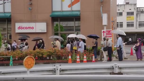 Povo Japonês Alinha Para Pagar Respeito Shinzo Abe Nara — Vídeo de Stock