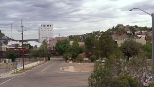 Fronteira Internacional Entre Estados Unidos México Nogales Arizona Drone Ascendente — Vídeo de Stock