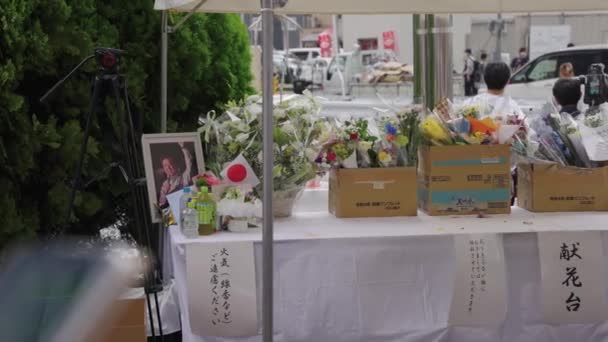 Mémorial Shinzo Abe Lendemain Mort Aux Mains Tireur — Video