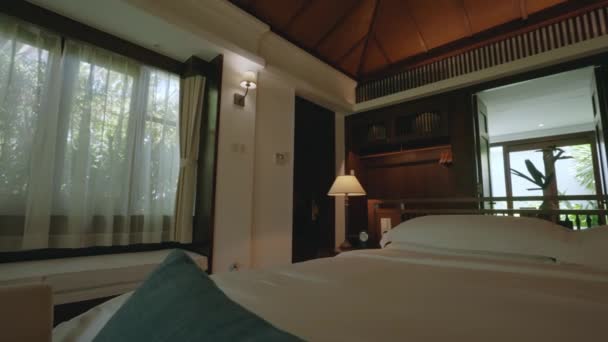 Beautiful Guest Room Tropical Resort Indochine Architecture — Vídeos de Stock