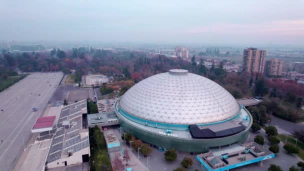 Aerial View Large Famous Movistar Arena Indoors Stadium Santiago Chile — Stock Video