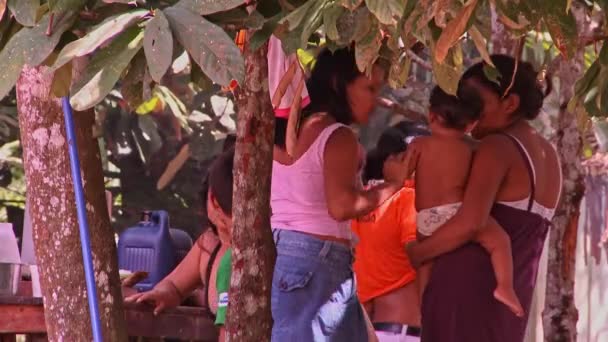 Indigenous Community Amazon Rainforest — Vídeos de Stock