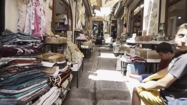 Mardin Turkey Cinematic Places People Activities Street View Wandering Bazaar — стоковое видео