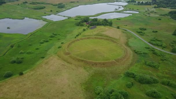 Aerial View Fyrkat Historical Viking Ring Fortress Also Known Trelleborg — Stok video