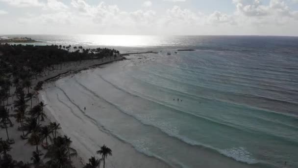 Aerial Riviera Maya Beach Mexico Popular Global Vacation Destination Many — Vídeo de Stock