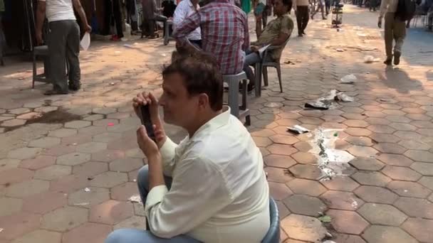 Shopkeepers Sit Local Garment Market Janpath Market New Delhi — ストック動画