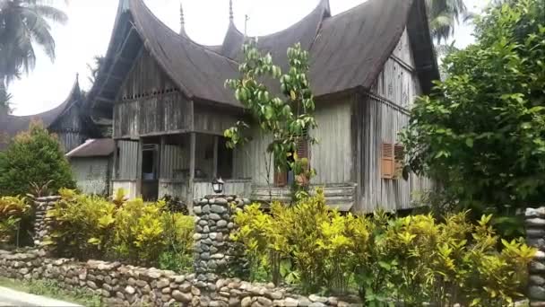 View Traditional House Minangkabau Tribal Rumah Gadang Sijunjung West Sumatra — Stock videók
