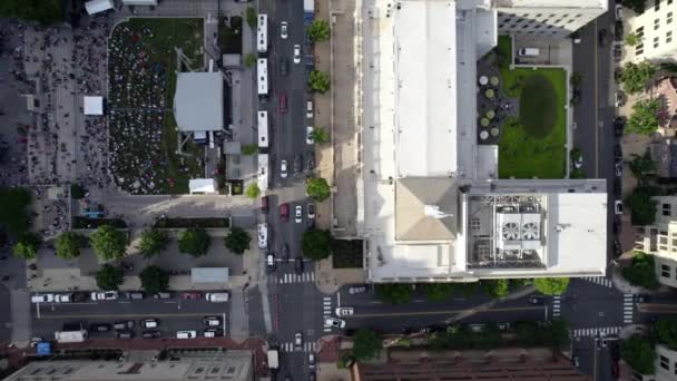 Aerial View Traffic Streets Wilmington Delaware Usa Birds Eye Drone — Stockvideo
