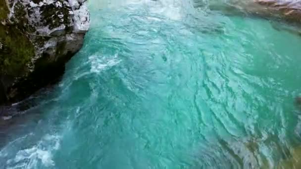 Soa River Slovenia Part Triglav National Park Has Emerald Green — Wideo stockowe