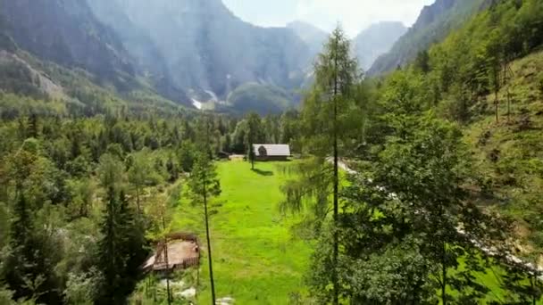 Logar Valley Slovenia One Most Beautiful Alpine Glacial Valleys Found — Stockvideo