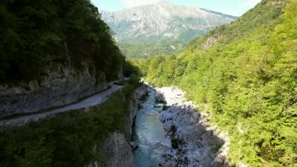 Soa River Slovenia Part Triglav National Park Has Emerald Green — Stockvideo