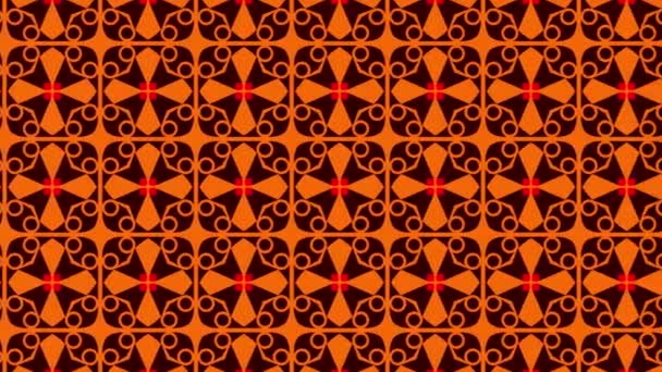 Loop Video Orange Colored Abstract Shapes Created Color Leafs Illustration — Stock video
