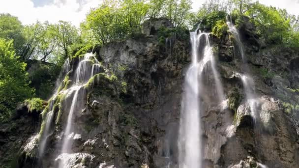 Waterfalls Plitvice Lakes National Park Croatia Timelapse — Stockvideo