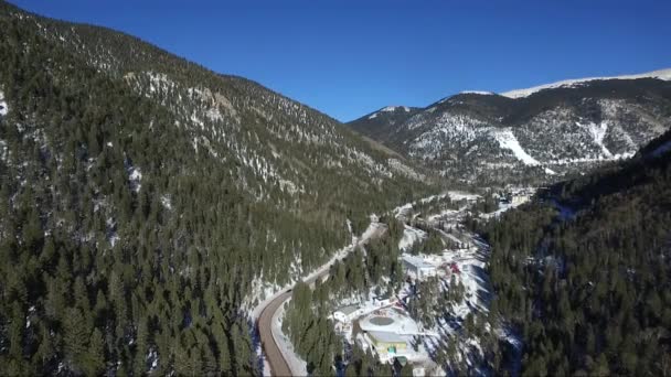 Drone Video Rocky Mountains Taos New Mexico Colorado Winter Snow — Vídeo de Stock