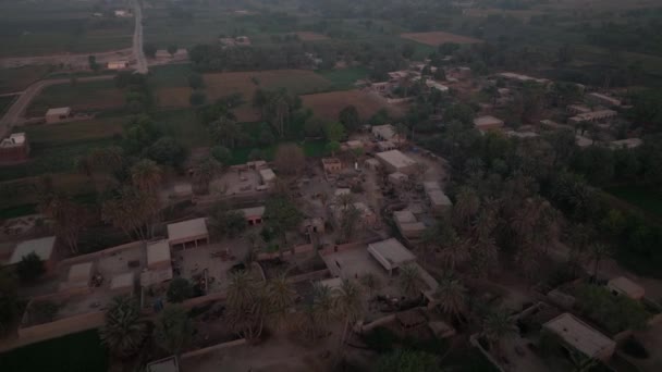 Aerial Flying Local Rural Village Punjab Dolly Forward — Stockvideo