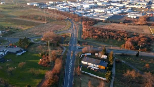 Tilt Aerial View City Mlheim Krlich Its Industrial Commercial Park — Stok video