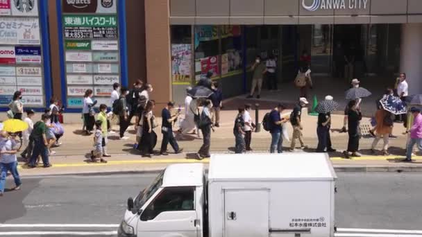 People Streets Nara Prefecture Memorial Shinzo Abe — Vídeo de Stock