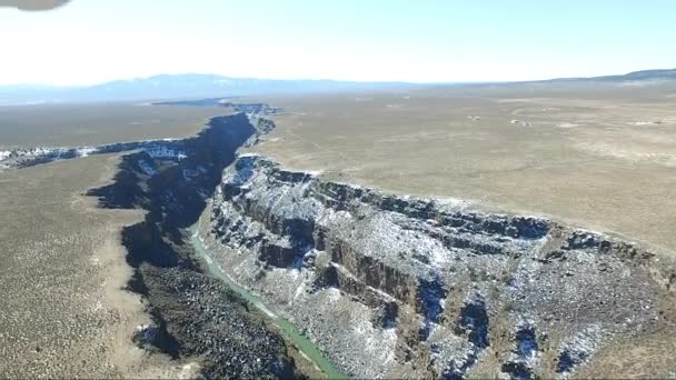 Drone Video Rio Grande Gorge Suspension Bridge Colorado New Mexico — 图库视频影像