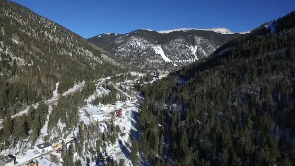 Drone Video Rocky Mountains Taos New Mexico Colorado Winter Snow — Stockvideo