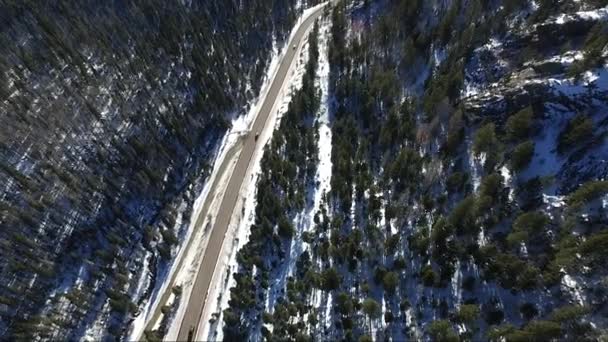 Drone Video Rocky Mountains Taos New Mexico Colorado Winter Snow — 图库视频影像