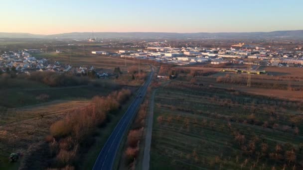 Aerial View Dolly Main Entrance Road City Mlheim Krlich Rhineland — Stockvideo