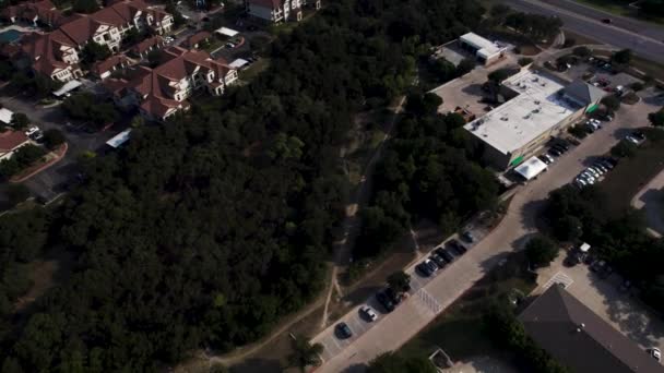 Drone Follows Onewheel Trail Austin Suburban Ninja — Stock video