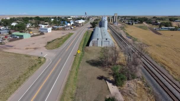Drone Flight Headed North Highway Nunn Colorado — Stockvideo